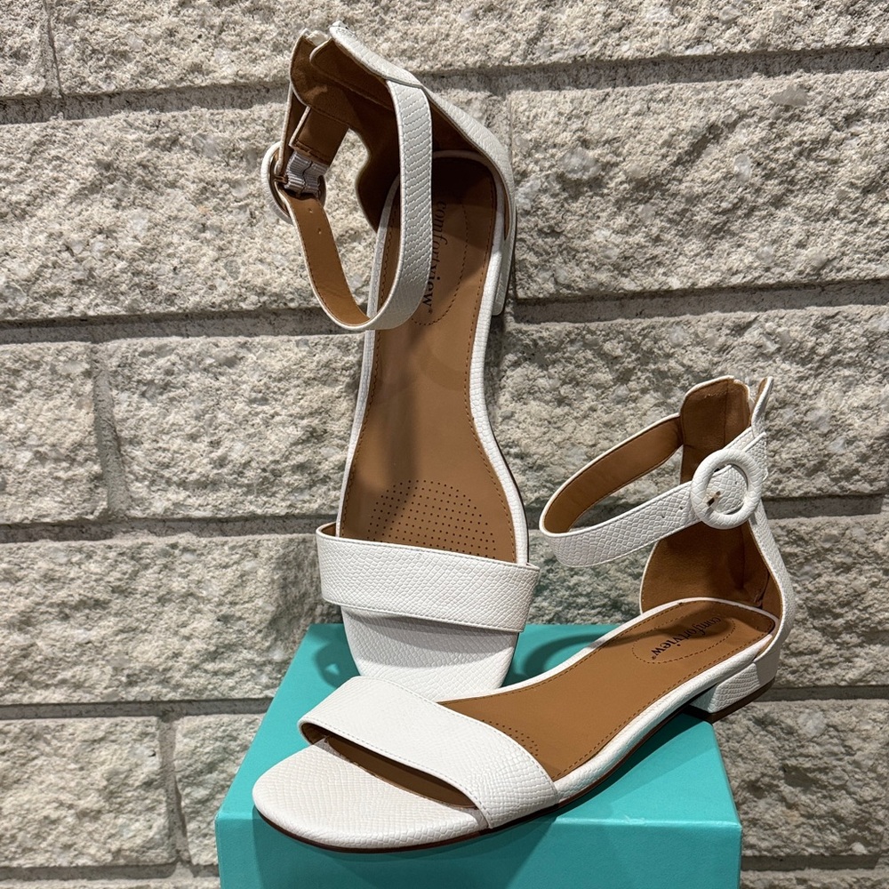 White Ankle Strap Sandals
